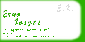 erno koszti business card